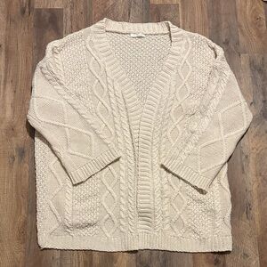 Neuflora Cream Cable Knit Cardigan